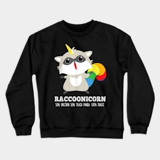 Racoonicorn Funny Trash Panda Raccoon With Unicorn Horn Crewneck Sweatshirt